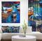 Designart - Boat over the lake - Sea & Shore Painting Print on Wrapped Canvas